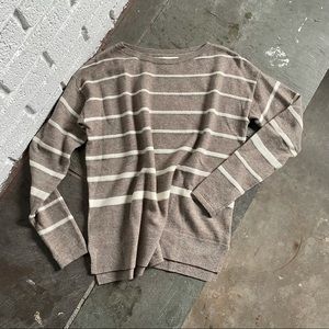 Tan and white wool sweater